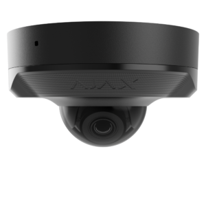 En udstilling af en sort Ajax DomeCam Mini