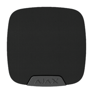 En udstilling af en sort Ajax HomeSiren